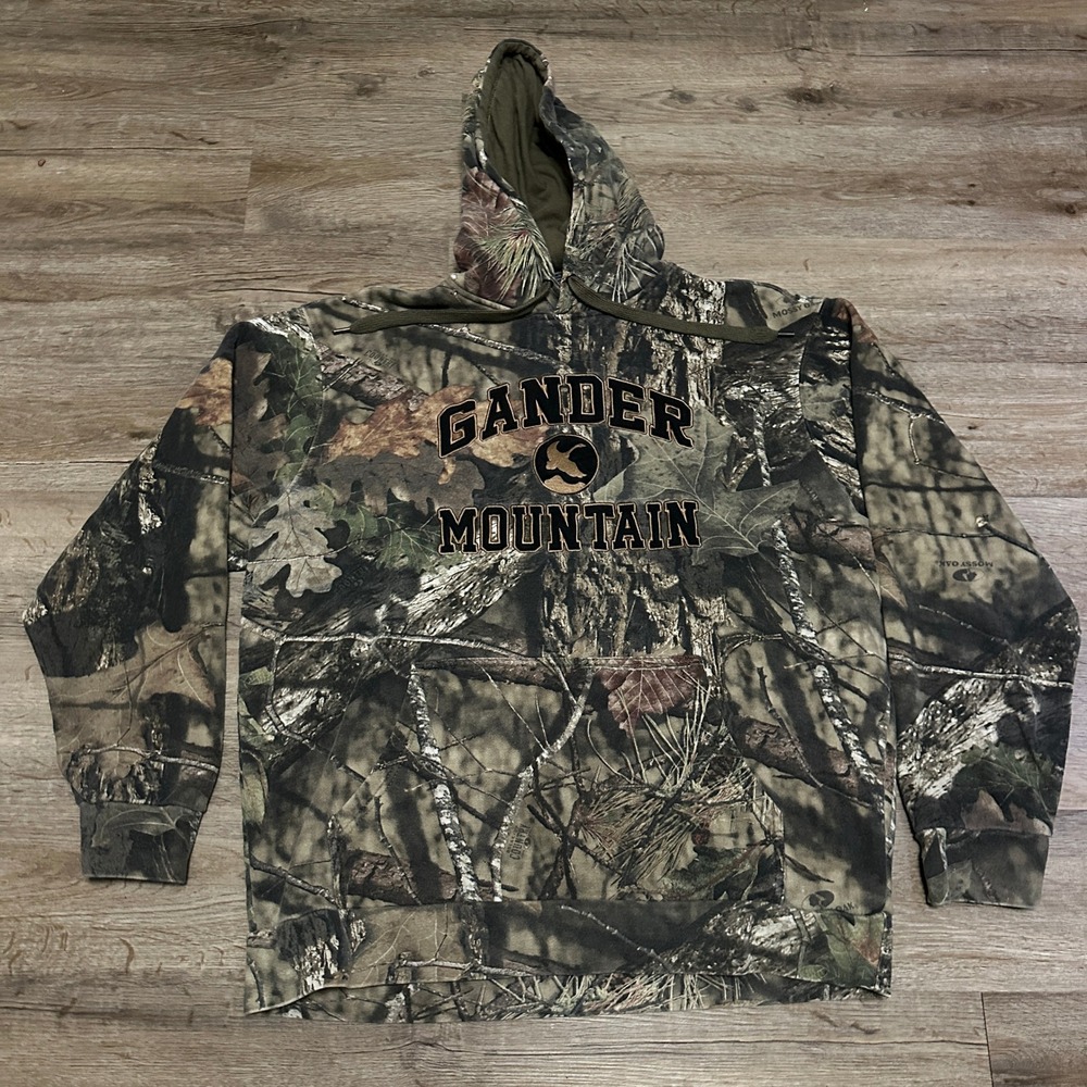Gander Mountain Mens Mossy Oak Camo Hoodie‎ Sweatshirt Large 16W-KN606S16